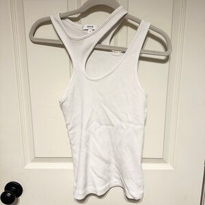 Agolde White Racerback Tank Top
